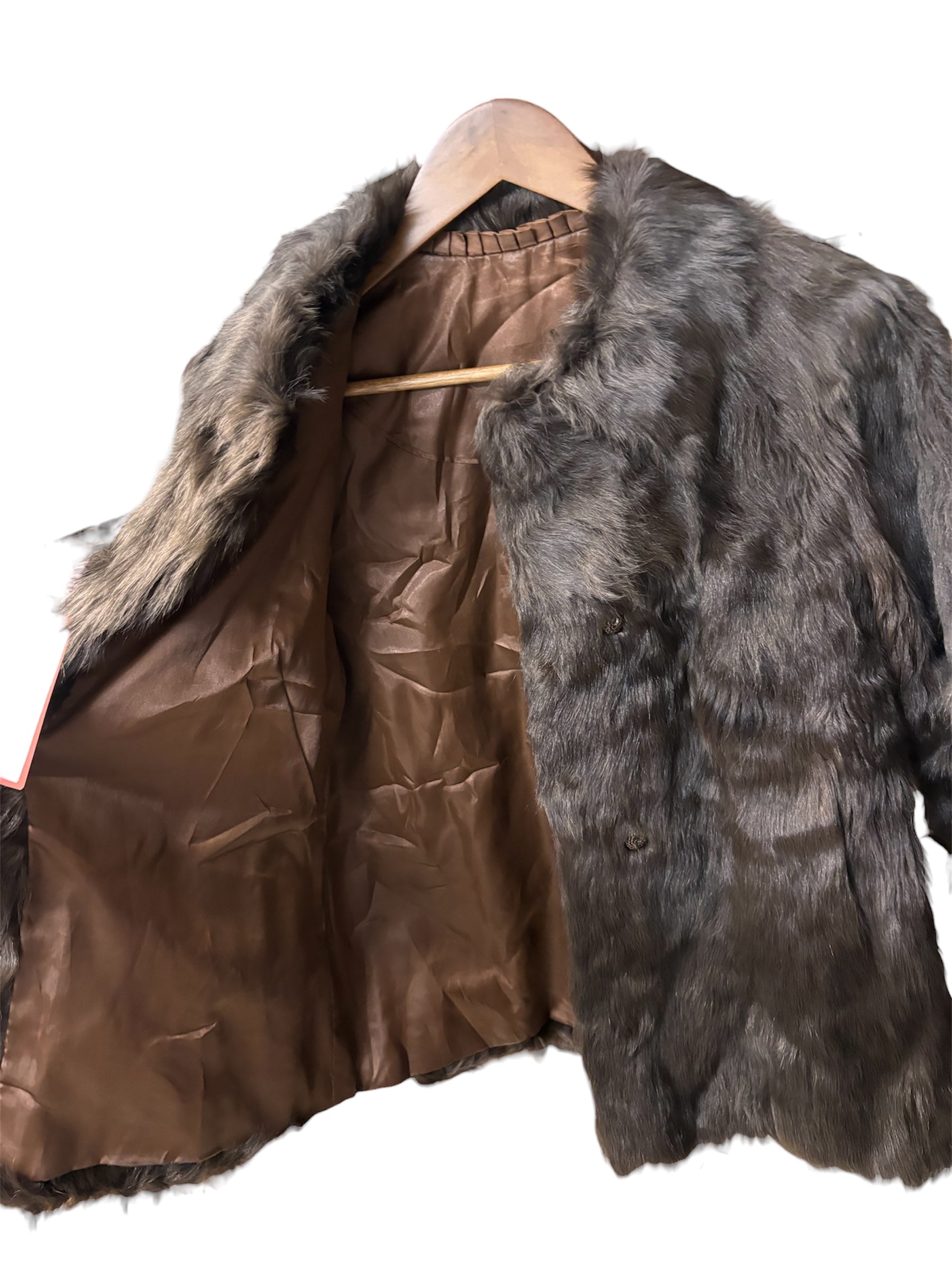 Vintage Chocolate Brown Rabbit Fur Coat