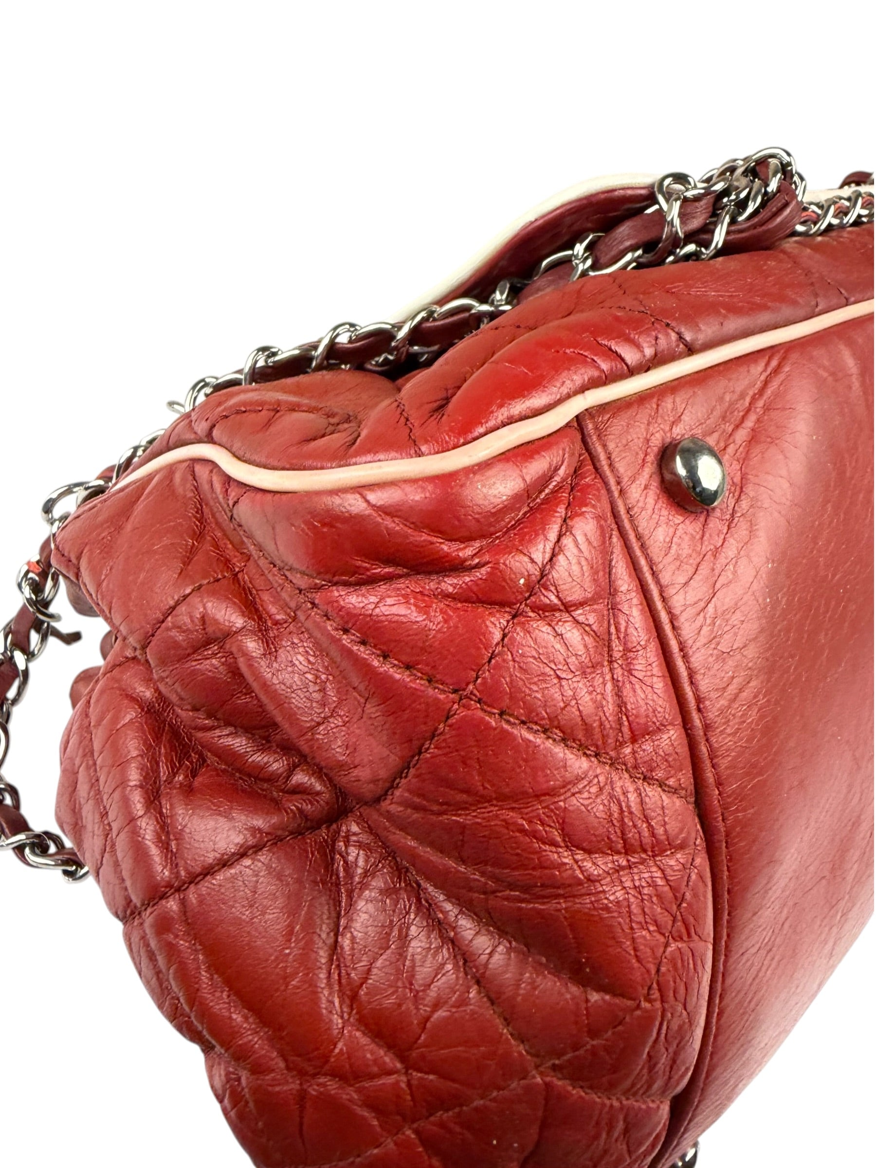 Chanel Burgundy East West Accordion Flap Bag