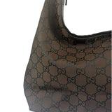 Gucci GG Monogram Brown Nylon Hobo Bag