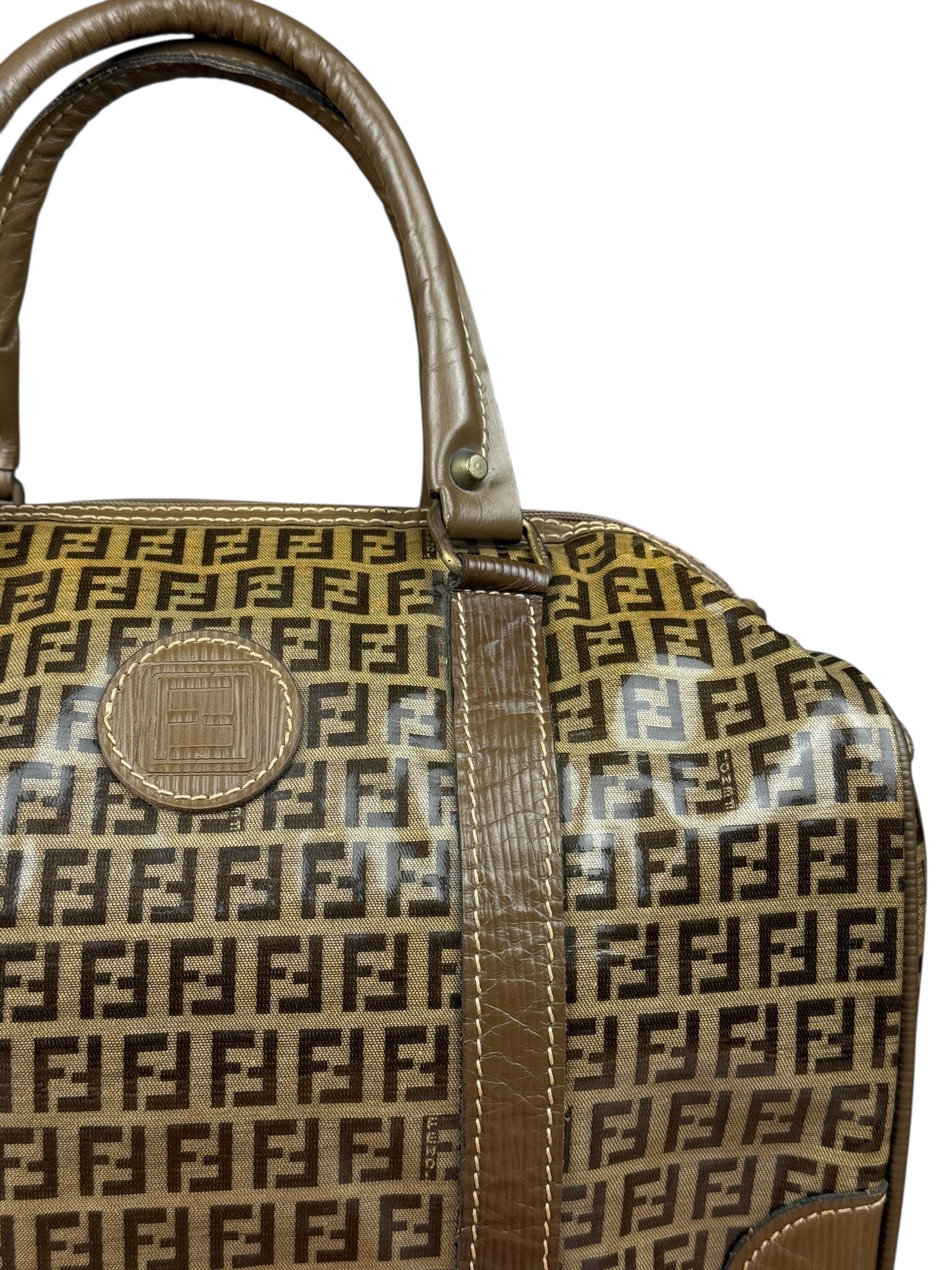 Fendi Vintage Zucchino PVC Boston Bag