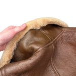 Vintage Leather Fur Lined Long Coat