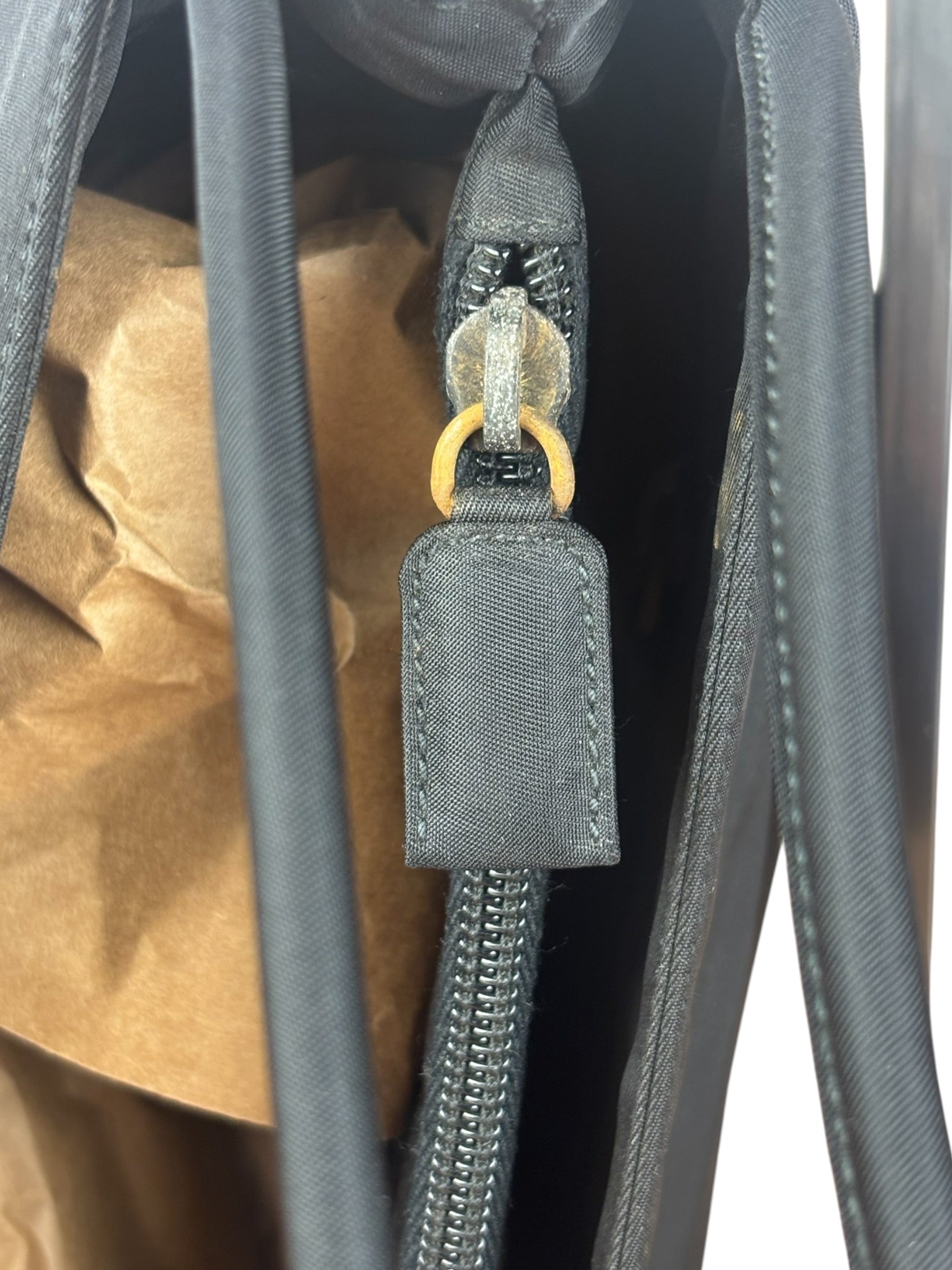 Prada Vintage Black Nylon Shoulder Tote