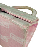 Balenciaga Pink Denim Small Hourglass 2Way Handbag