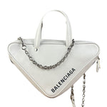 Balenciaga White Leather Triangle 2Way Bag