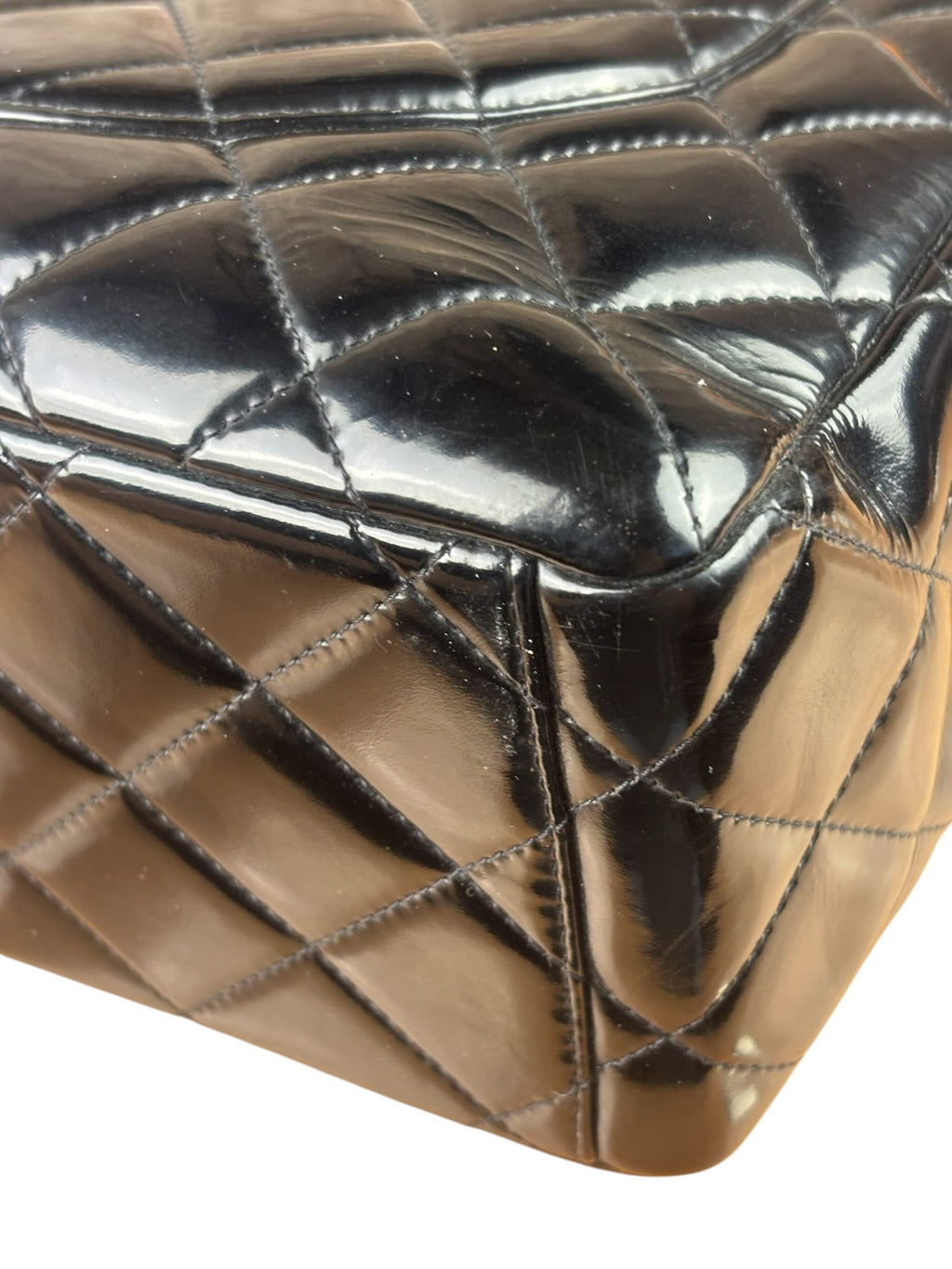 Chanel Black Patent Quilted Large Flap 2009