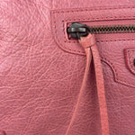 Balenciaga Rose Burbon Leather Large Premier Clutch Bag