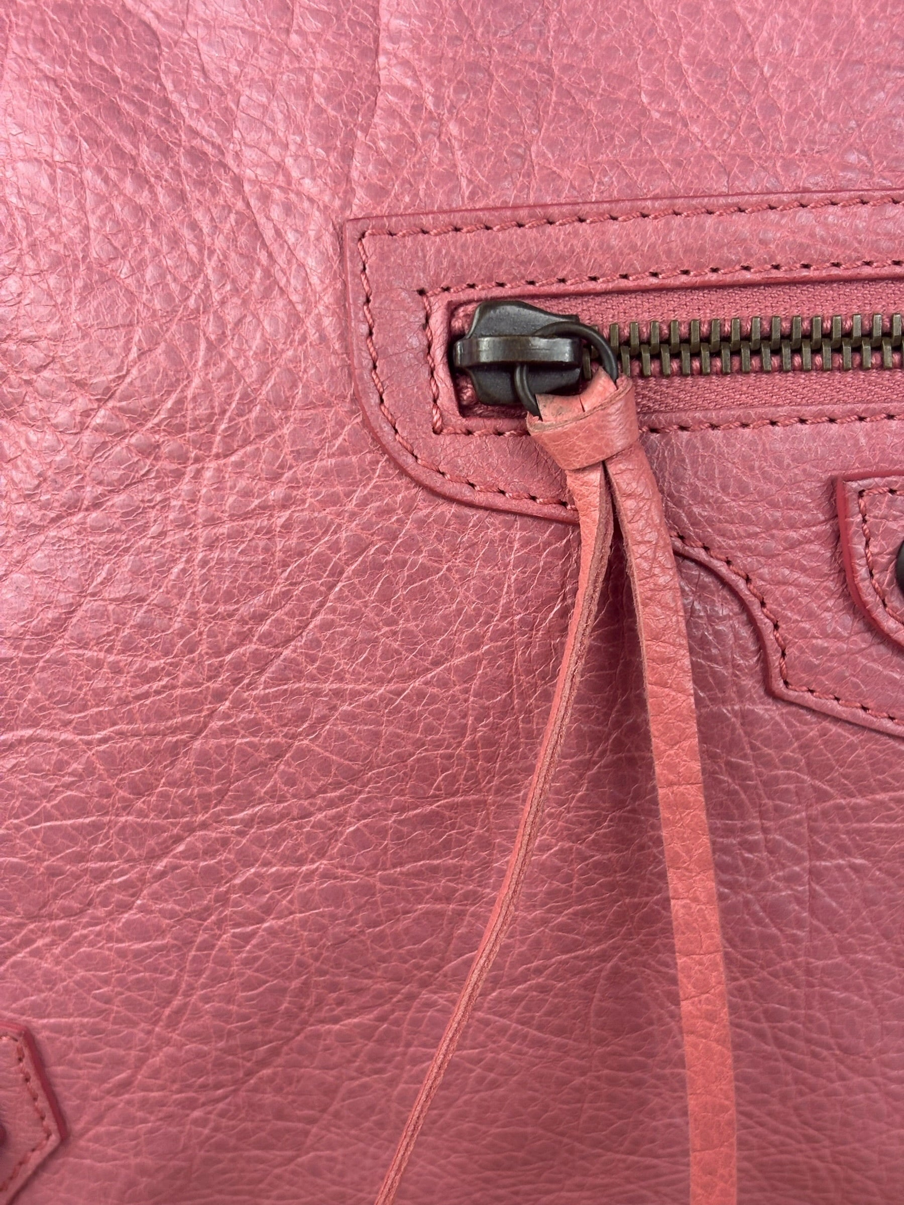 Balenciaga Rose Burbon Leather Large Premier Clutch Bag