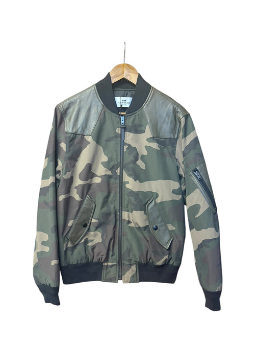 Coach Camo Bomber Jacket w/ Lambskin