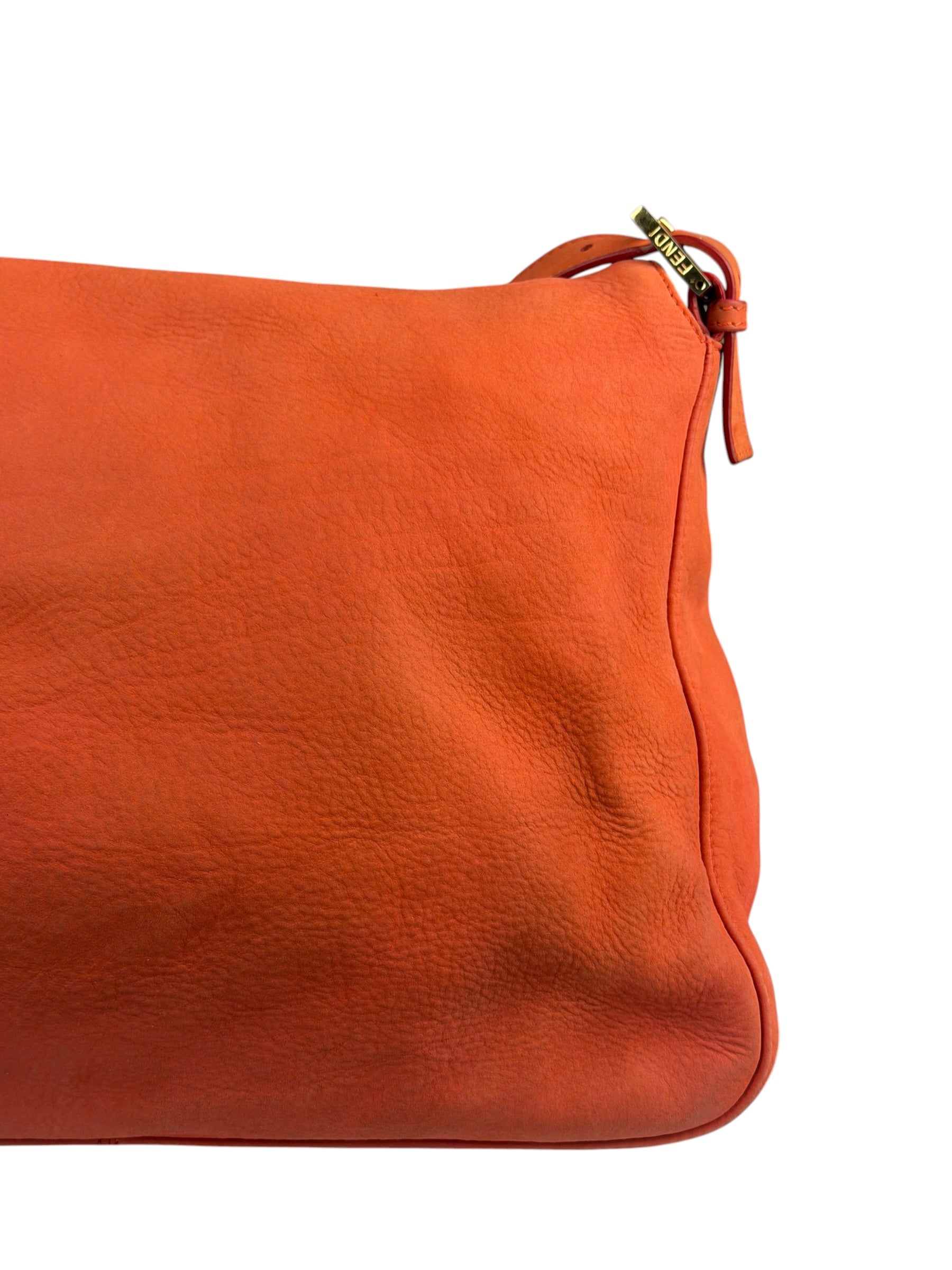 Fendi Vintage Peachy Suede/Leather Forever Flap Mamma Baguette