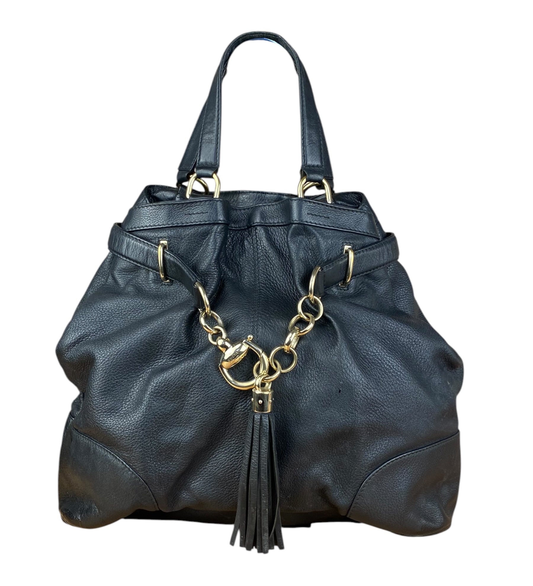 Gucci Vintage Black Leather Sienna Tote