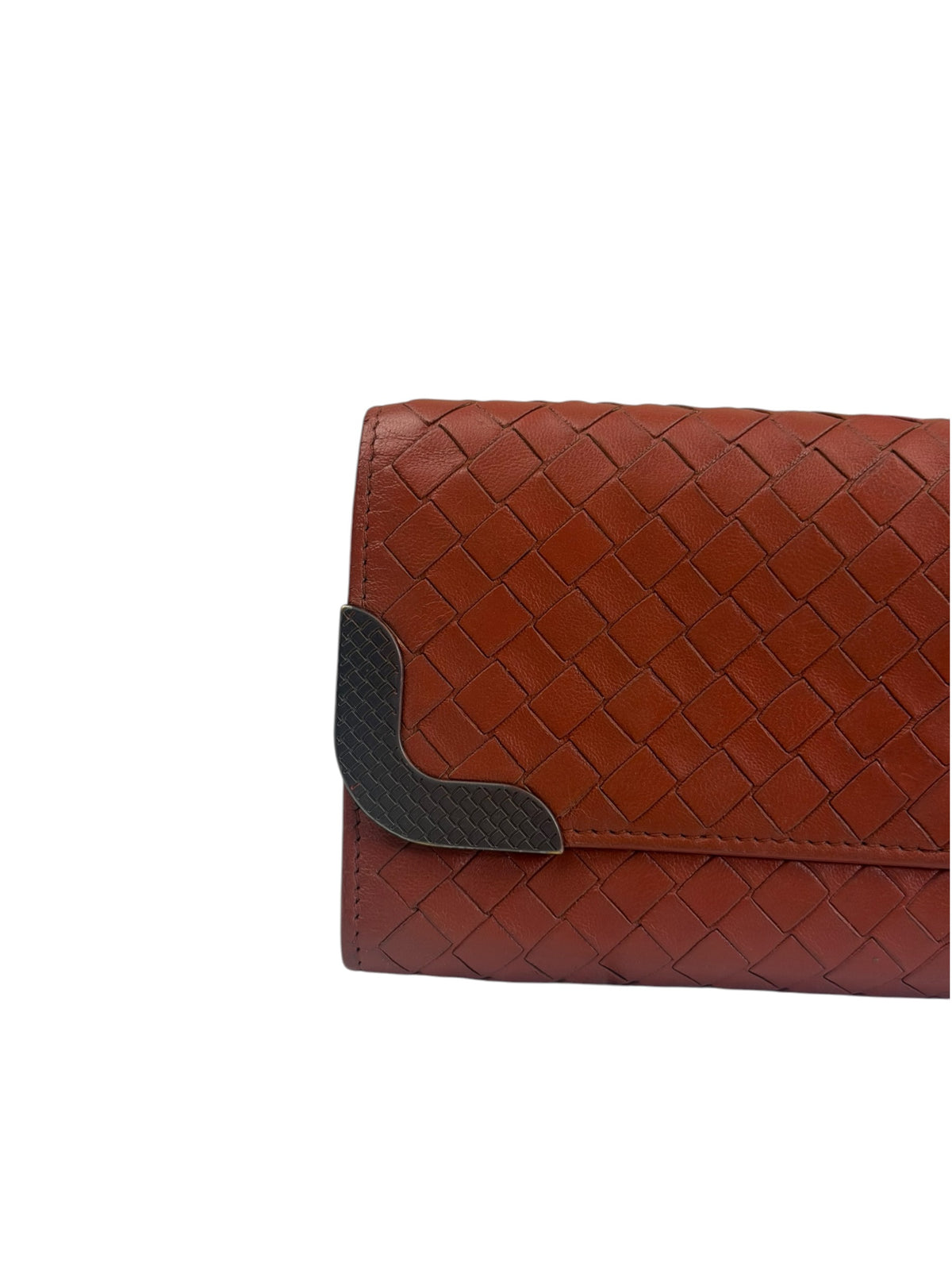 Bottega Veneta Clay Red Intrecciato Continental Long Wallet