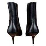 Gucci Black Leather Heel Boots