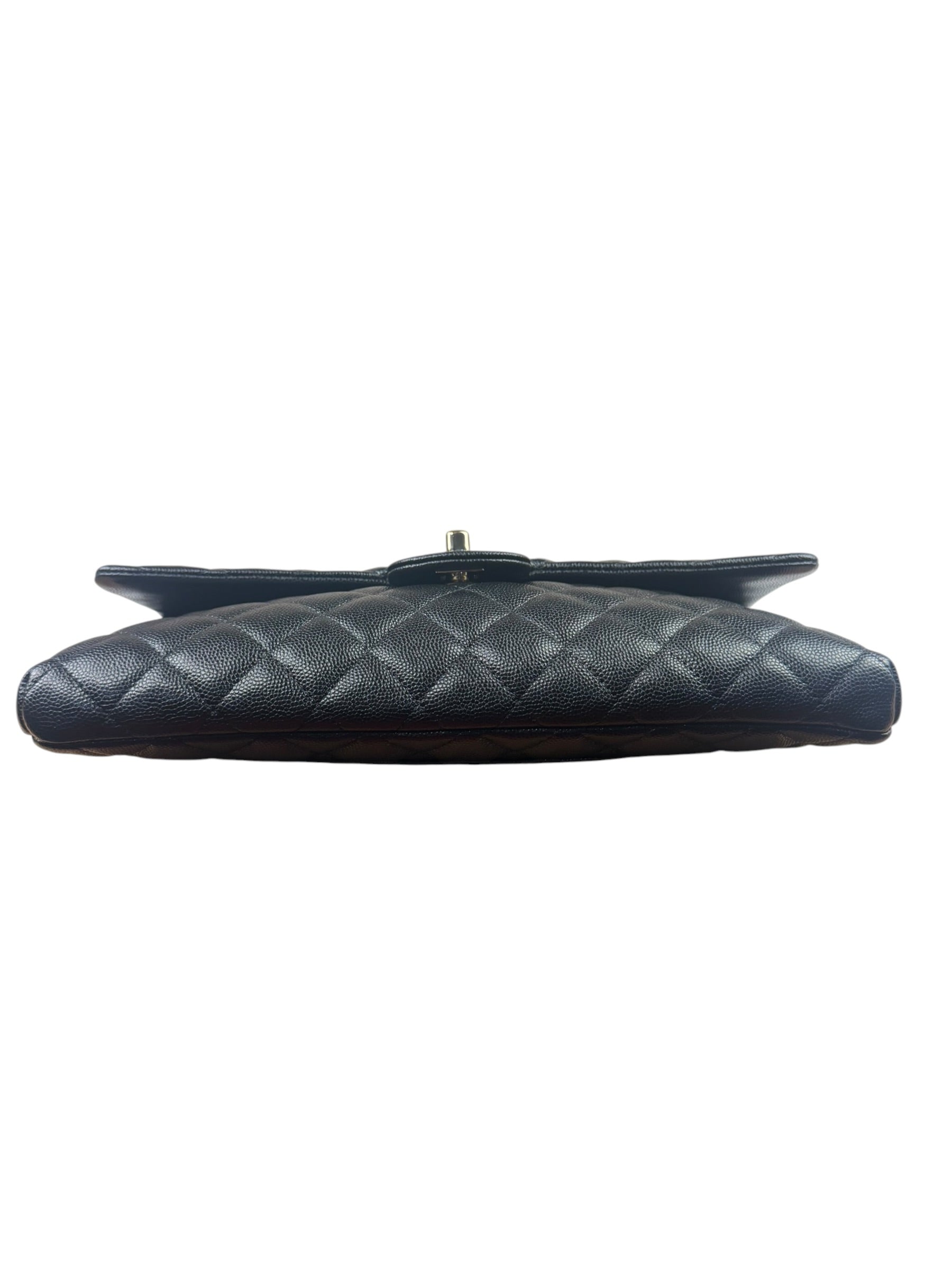 Chanel Black Caviar Quilted Flap Clutch Bag 2019