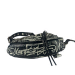 Balenciaga Black/White Leather Le Cagole Graffiti Shoulder Bag