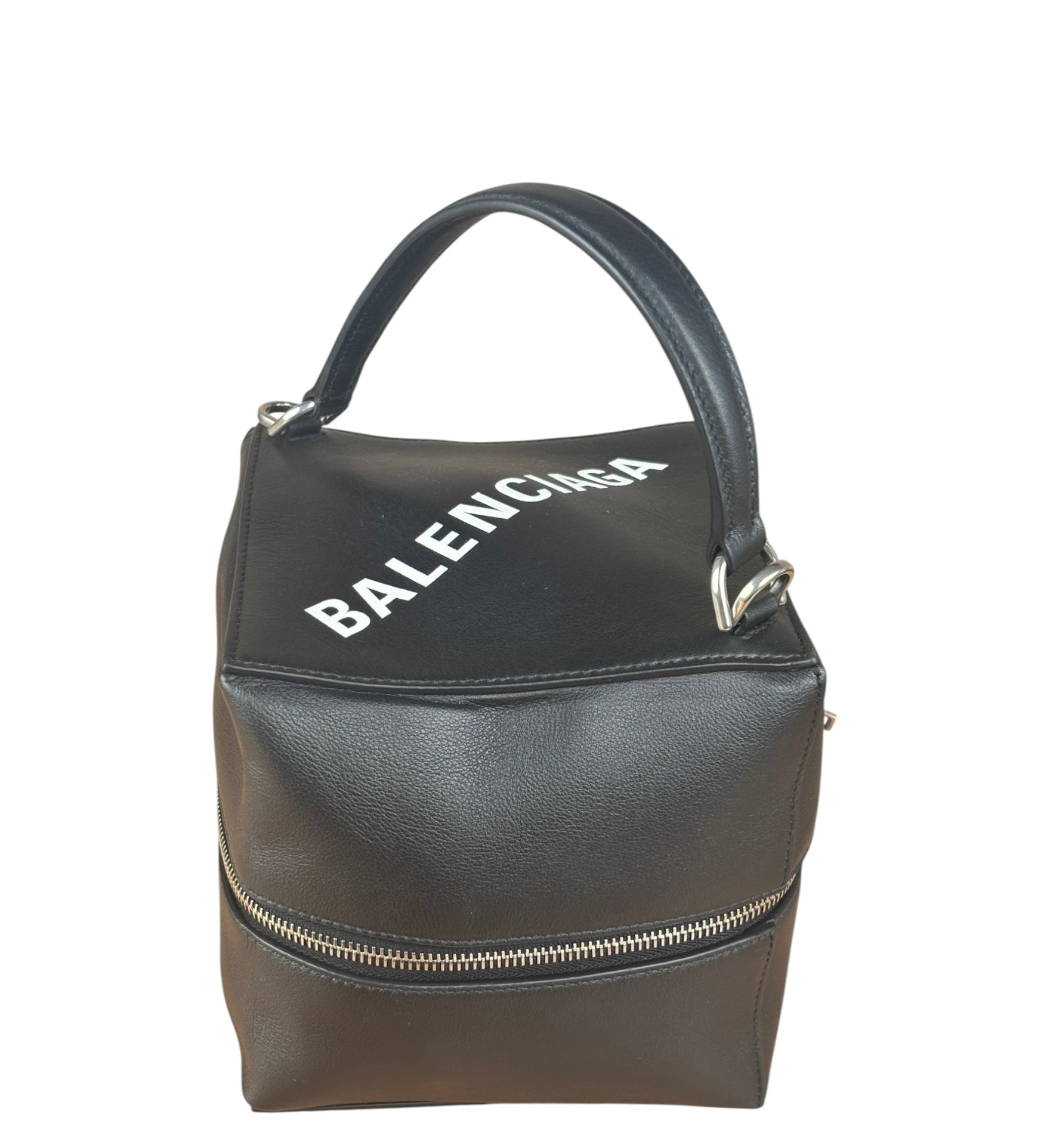 Balenciaga Black Leather Cube Bag 4x4