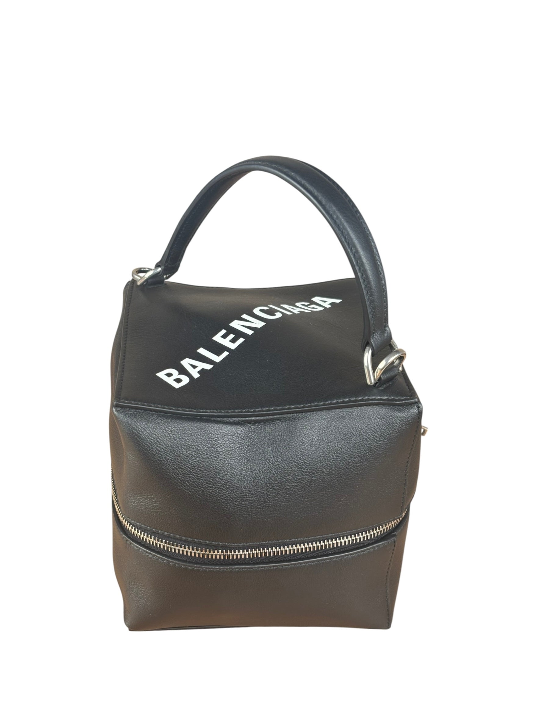 Balenciaga Black Leather Cube Bag 4x4