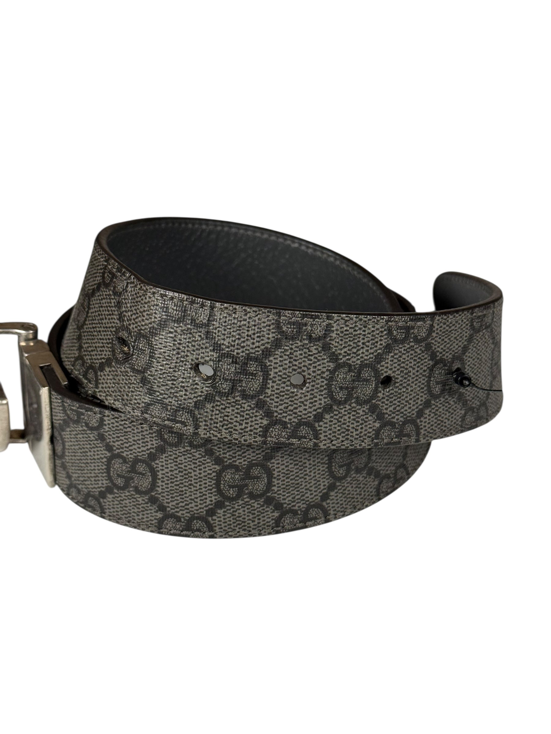 Gucci Belt Reversible Black GG Supreme/Black Silver Hardware