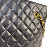 Chanel Vintage Black Quilted Lambskin Chain Shoulder Bag 1989