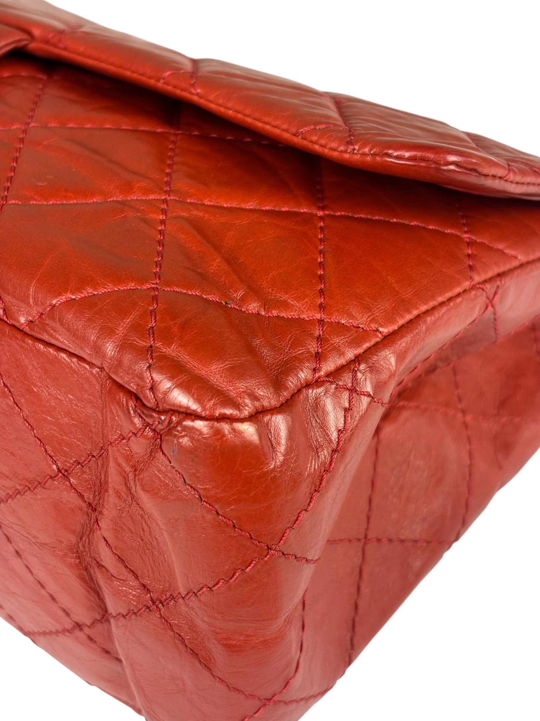 Chanel Red Quilted Leather 2.55 Reissue Double Flap Bag 2010