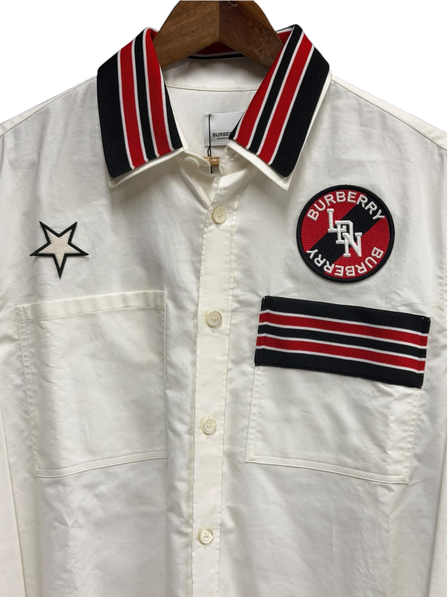 Burberry Vintage Patch Logo Button Down Shirt