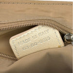Christian Dior Beige Leather Trim Trotter Floral Embroidered Flap Bag