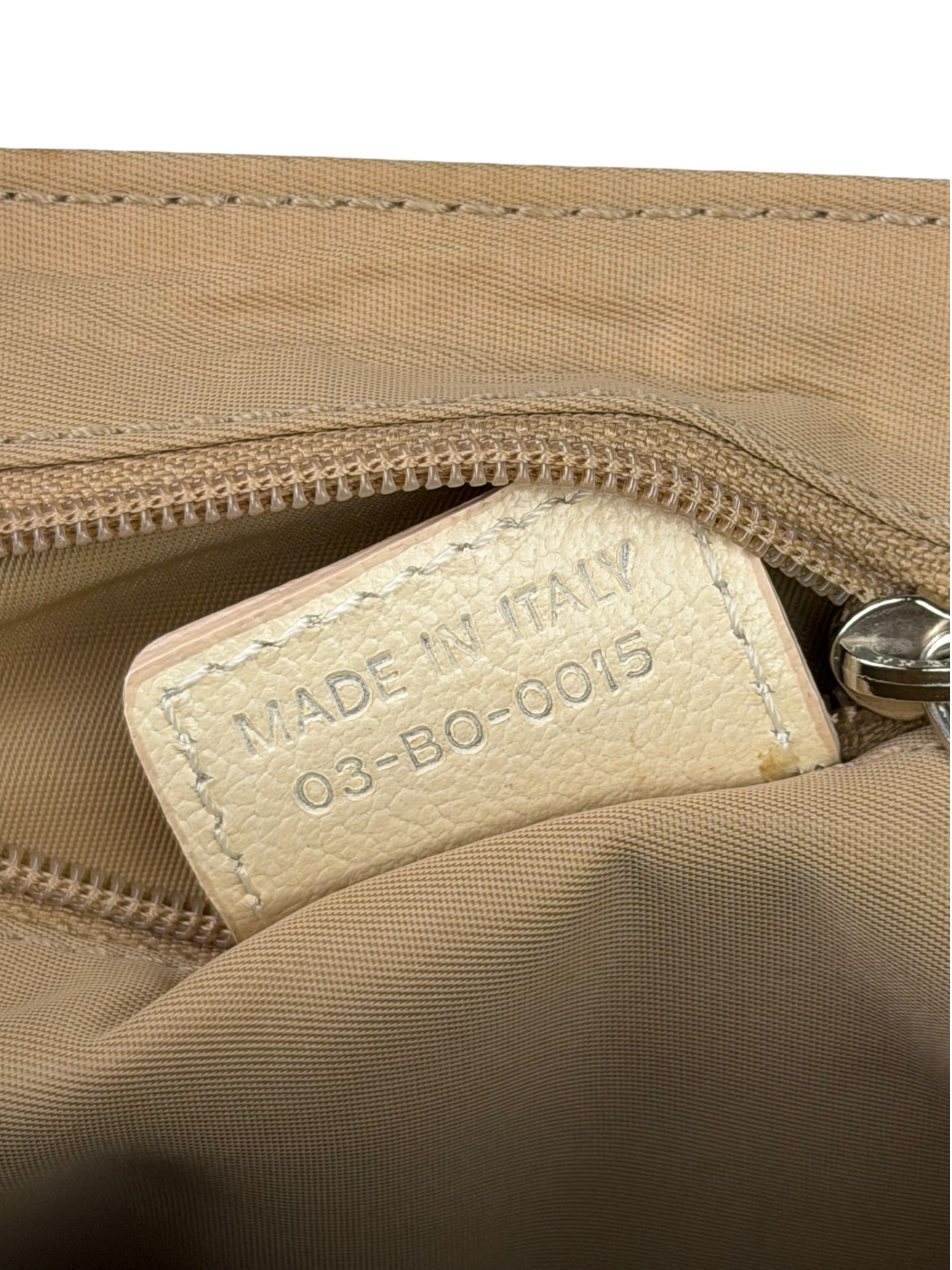 Christian Dior Beige Leather Trim Trotter Floral Embroidered Flap Bag