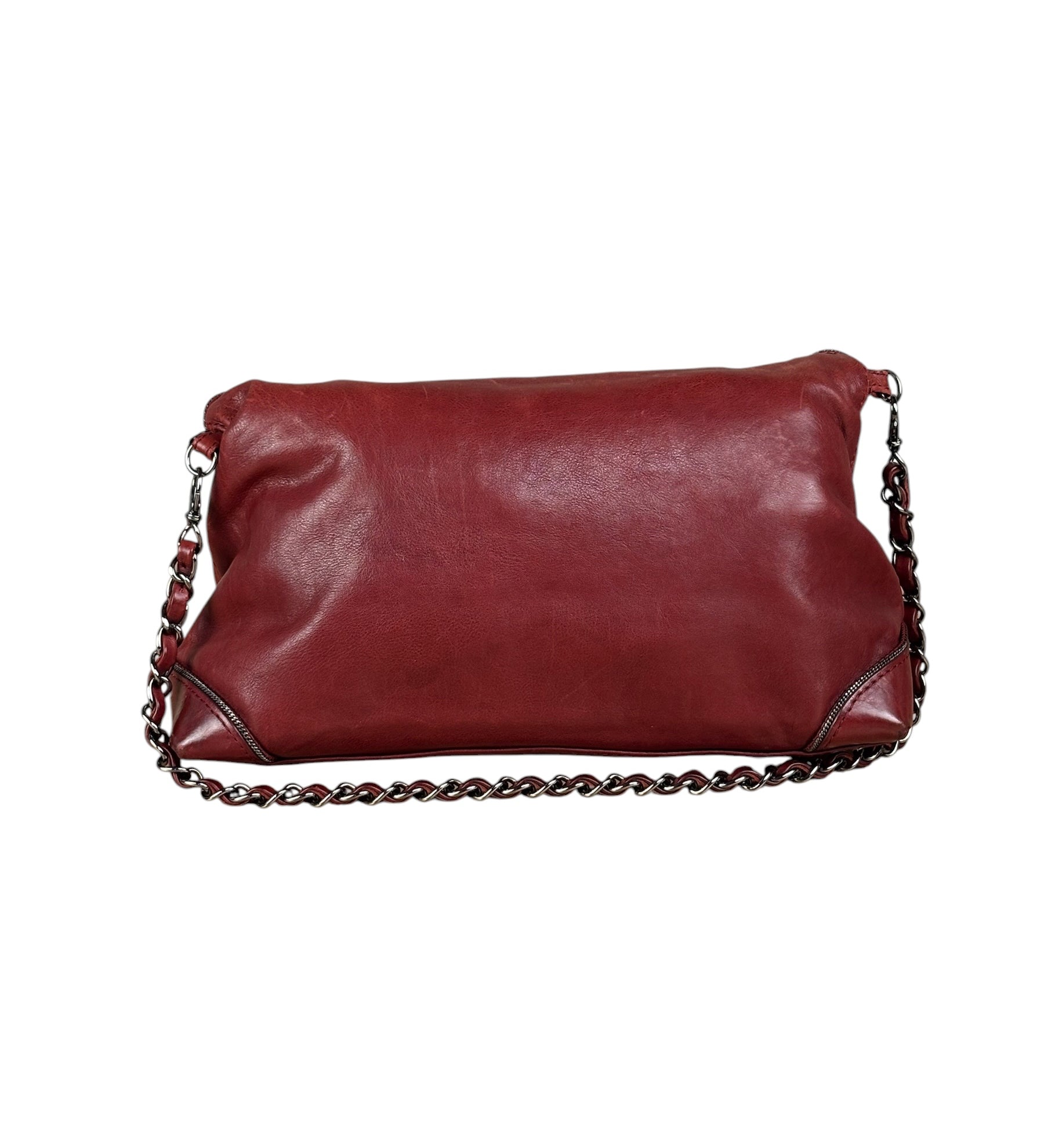 Chanel Red Quilted Leather Chain Shoulder Bag 2007
