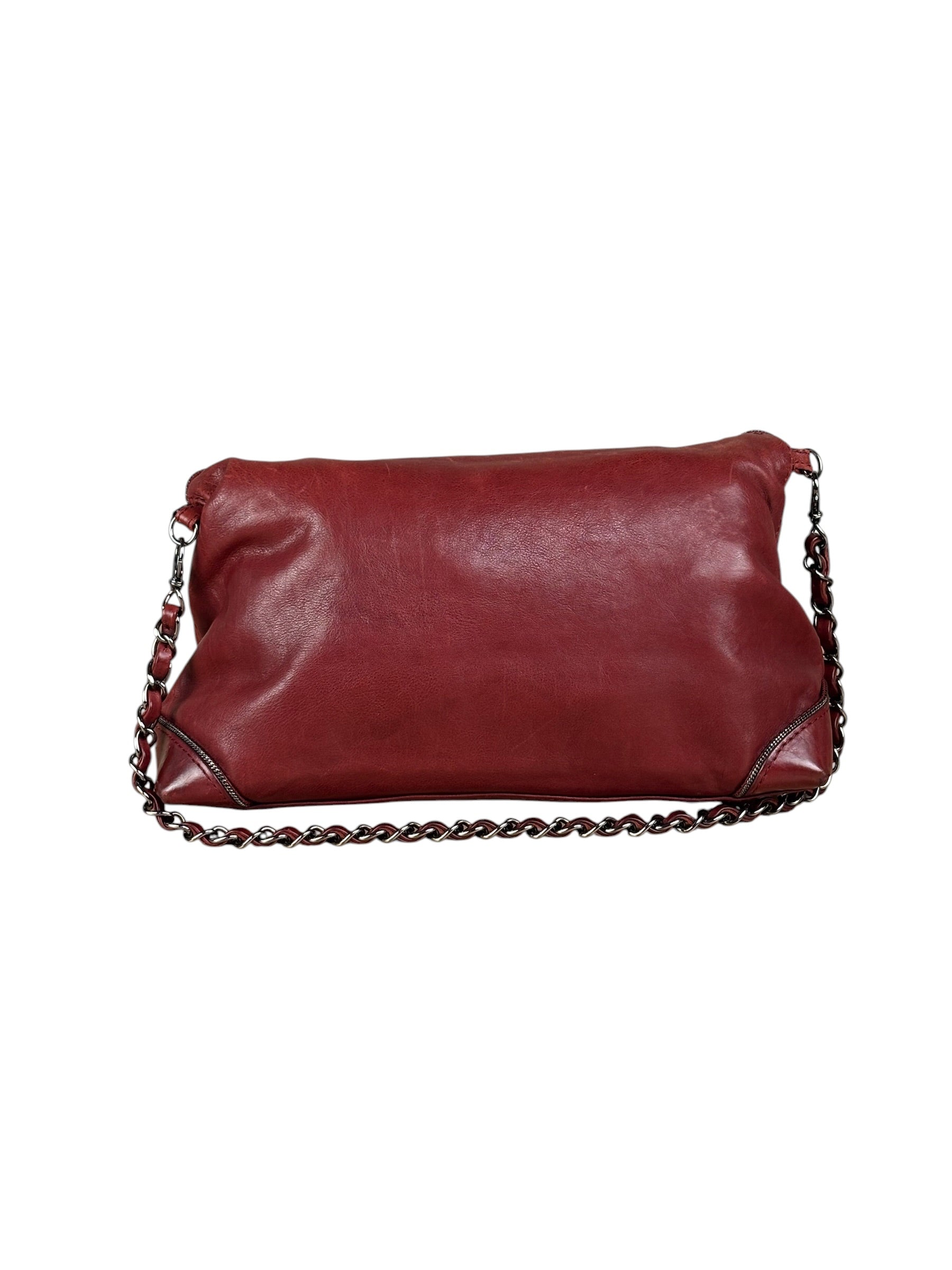Chanel Red Quilted Leather Chain Shoulder Bag 2007
