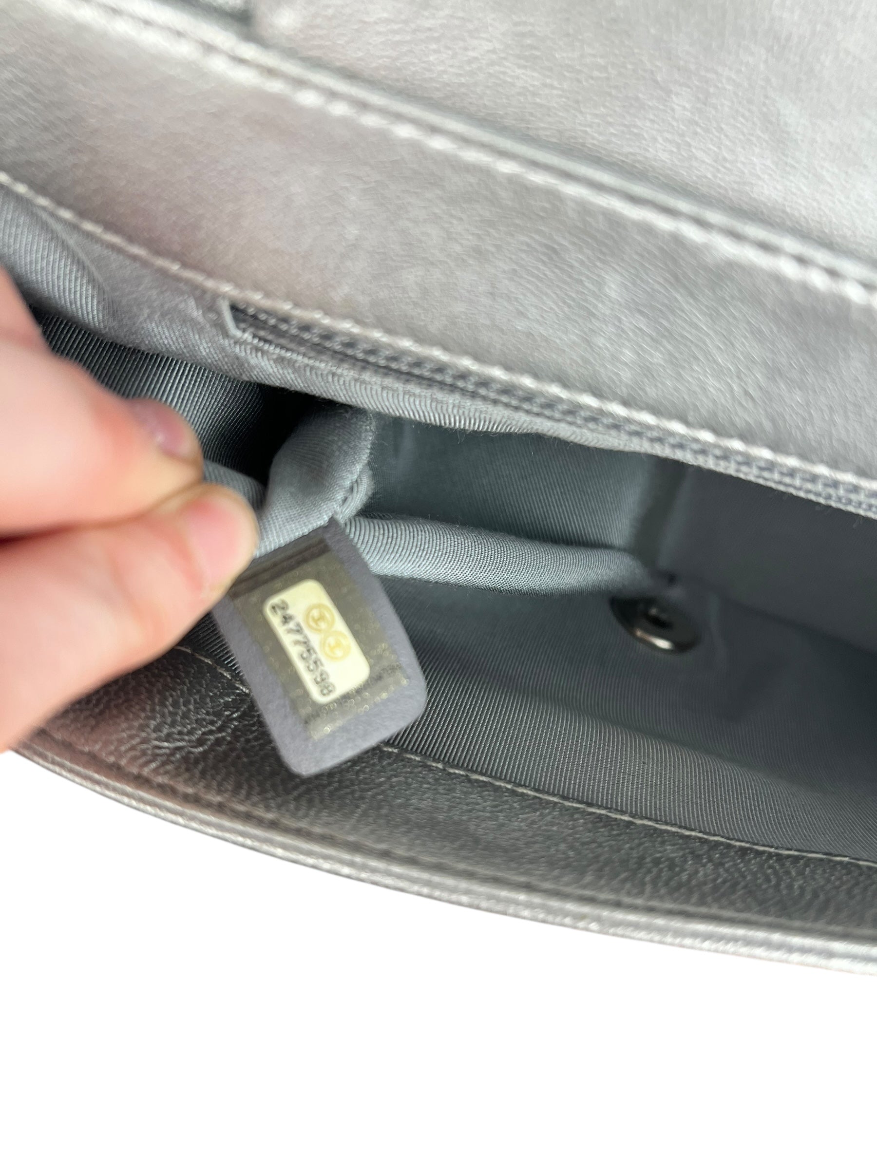 Chanel 2017 Mademoiselle Silver Chevron Single Flap