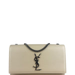 Saint Laurent Kate Grain De Poudre Chain Bag Beige