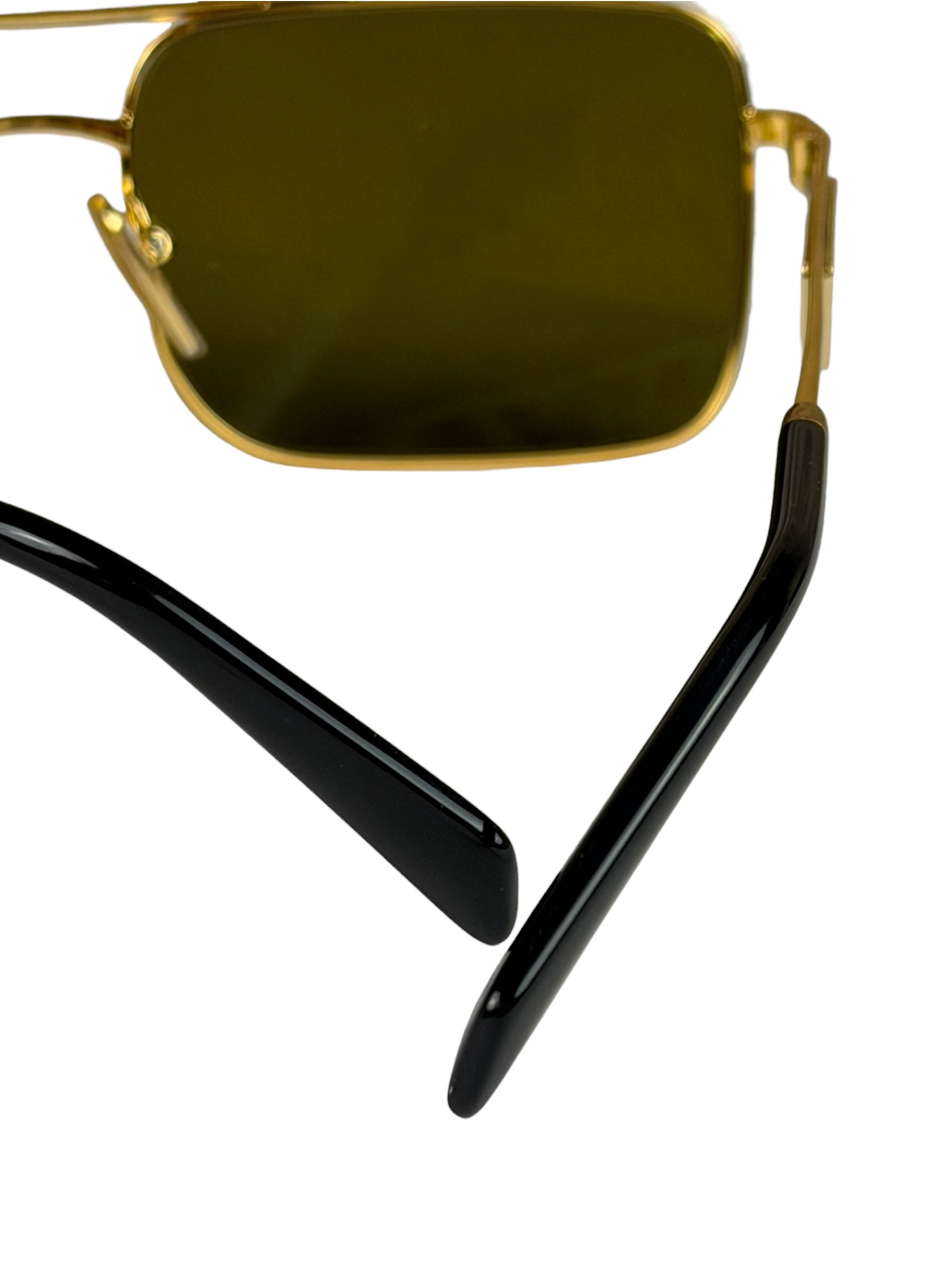 Prada Black/Gold PR A52S Rectangular Sunglasses