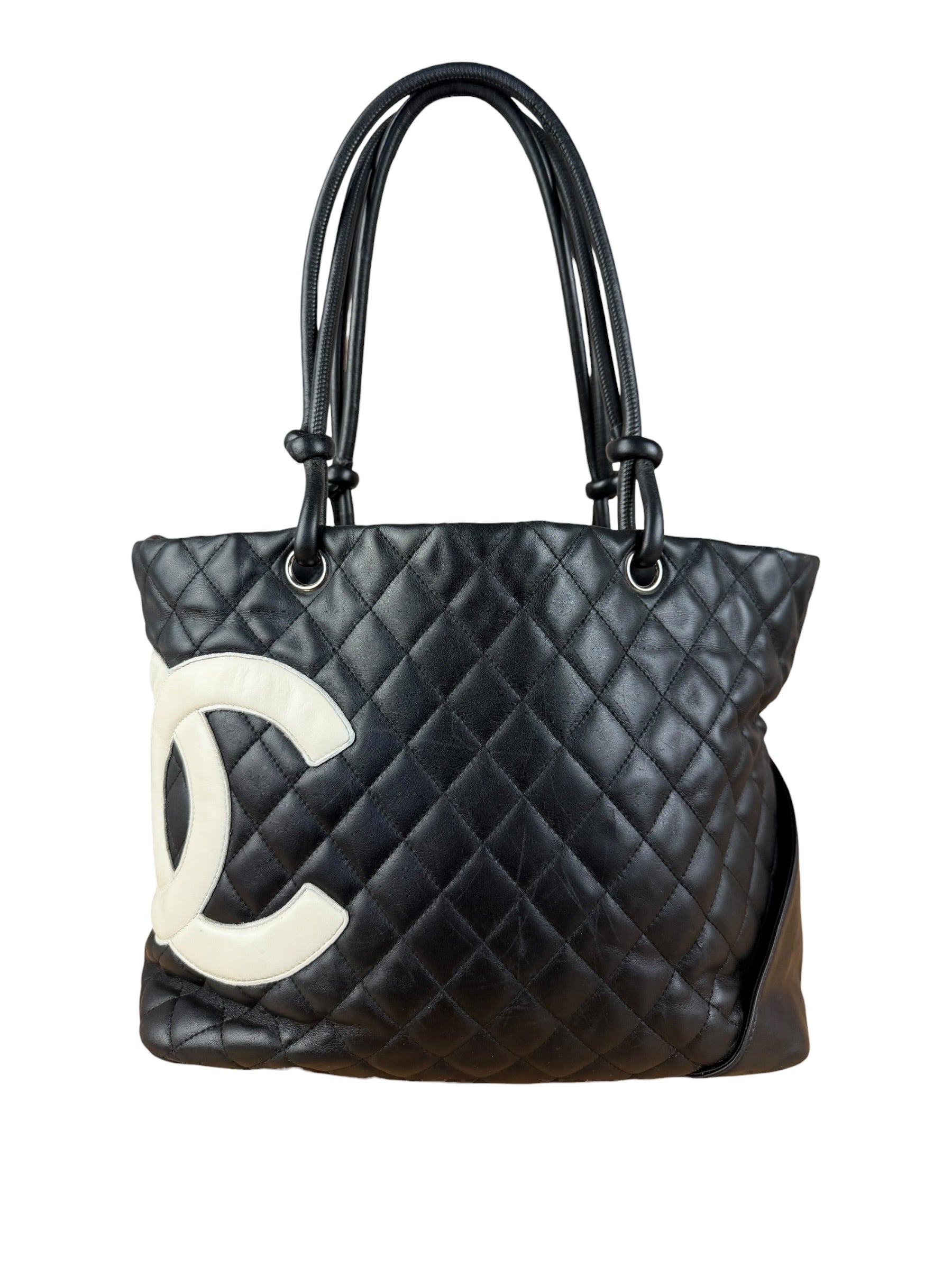 Chanel Black Leather Cambon Ligne Tote 2003
