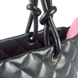 Chanel Black Quilted Leather CC Cambon Ligne Tote 2000s