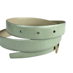 Gucci G Logo Thin Leather Mint Belt