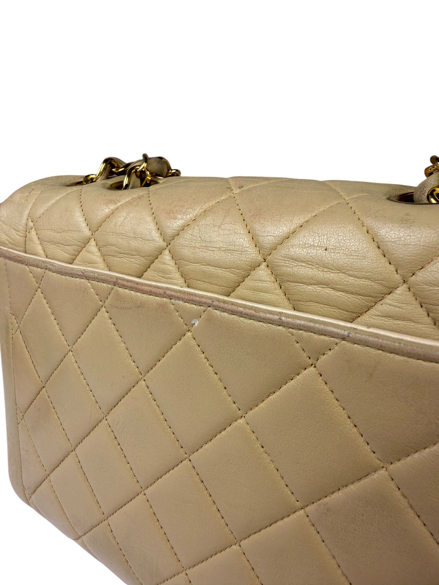 Chanel Vintage Beige Clair Quilted Leather Classic Flap Bag 2004