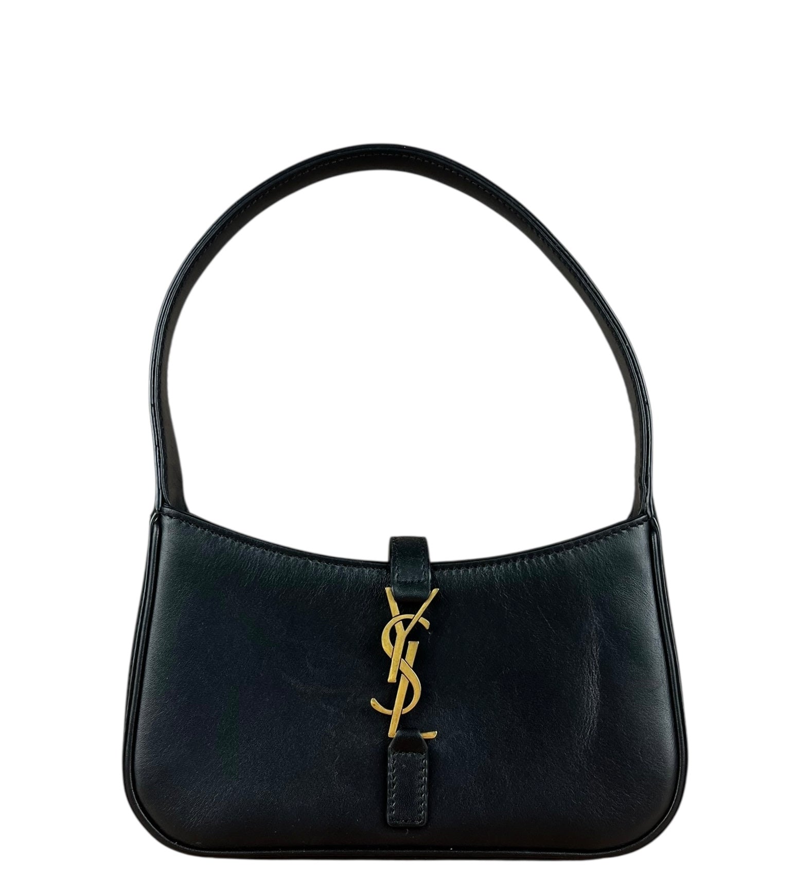 Saint Laurent Le 5 à 7 Smooth Leather Handbag Black