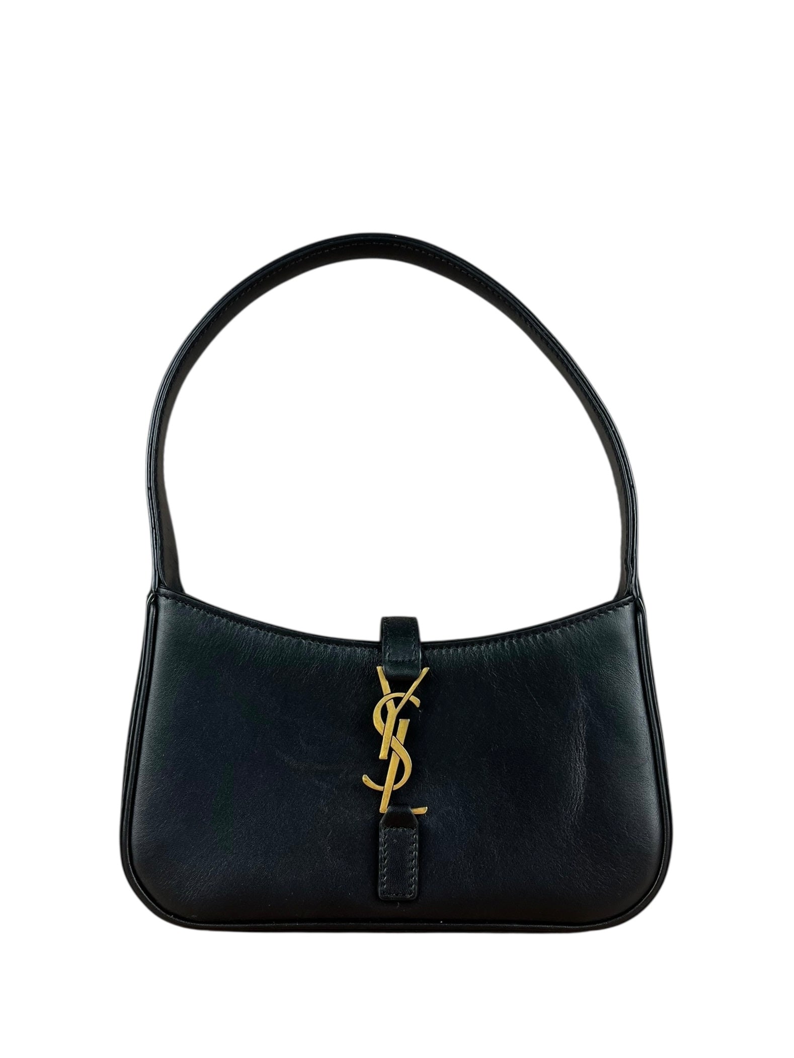 Saint Laurent Le 5 à 7 Smooth Leather Handbag Black