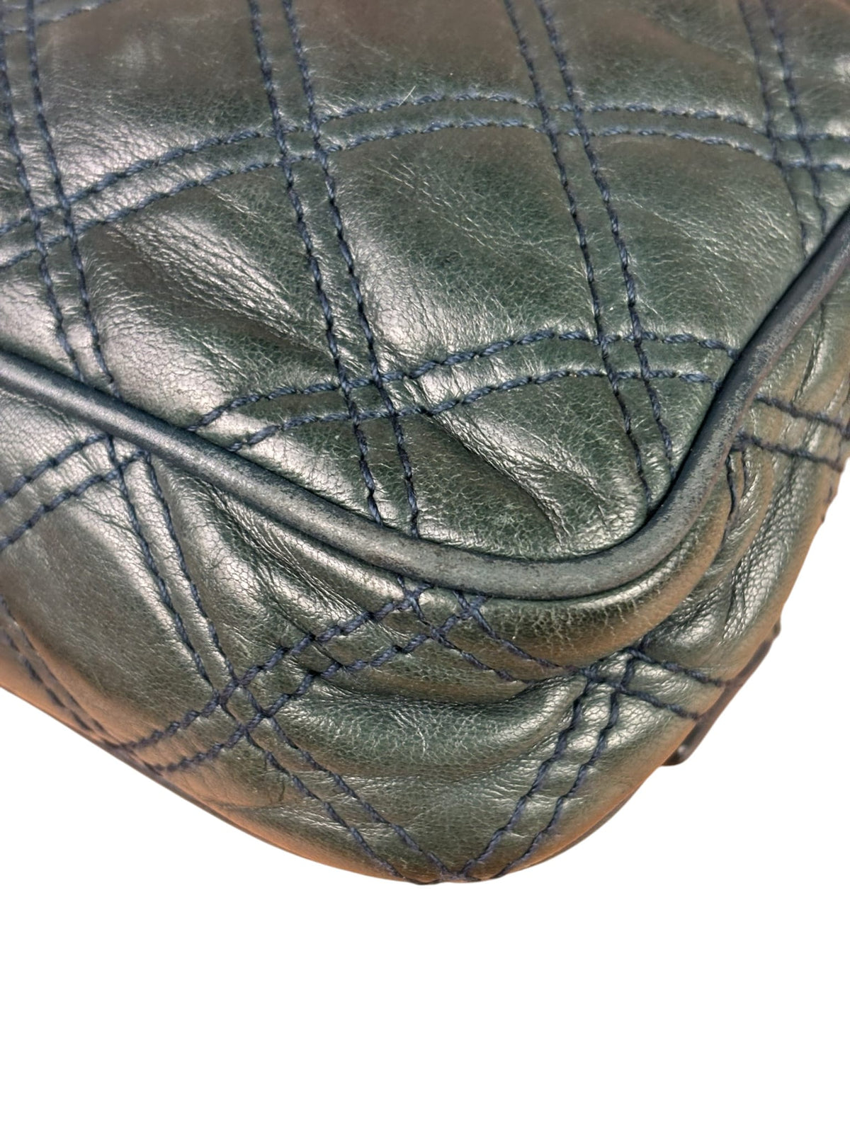 Marc Jacobs Green Quilted Leather Multipocket Shoulder Bag