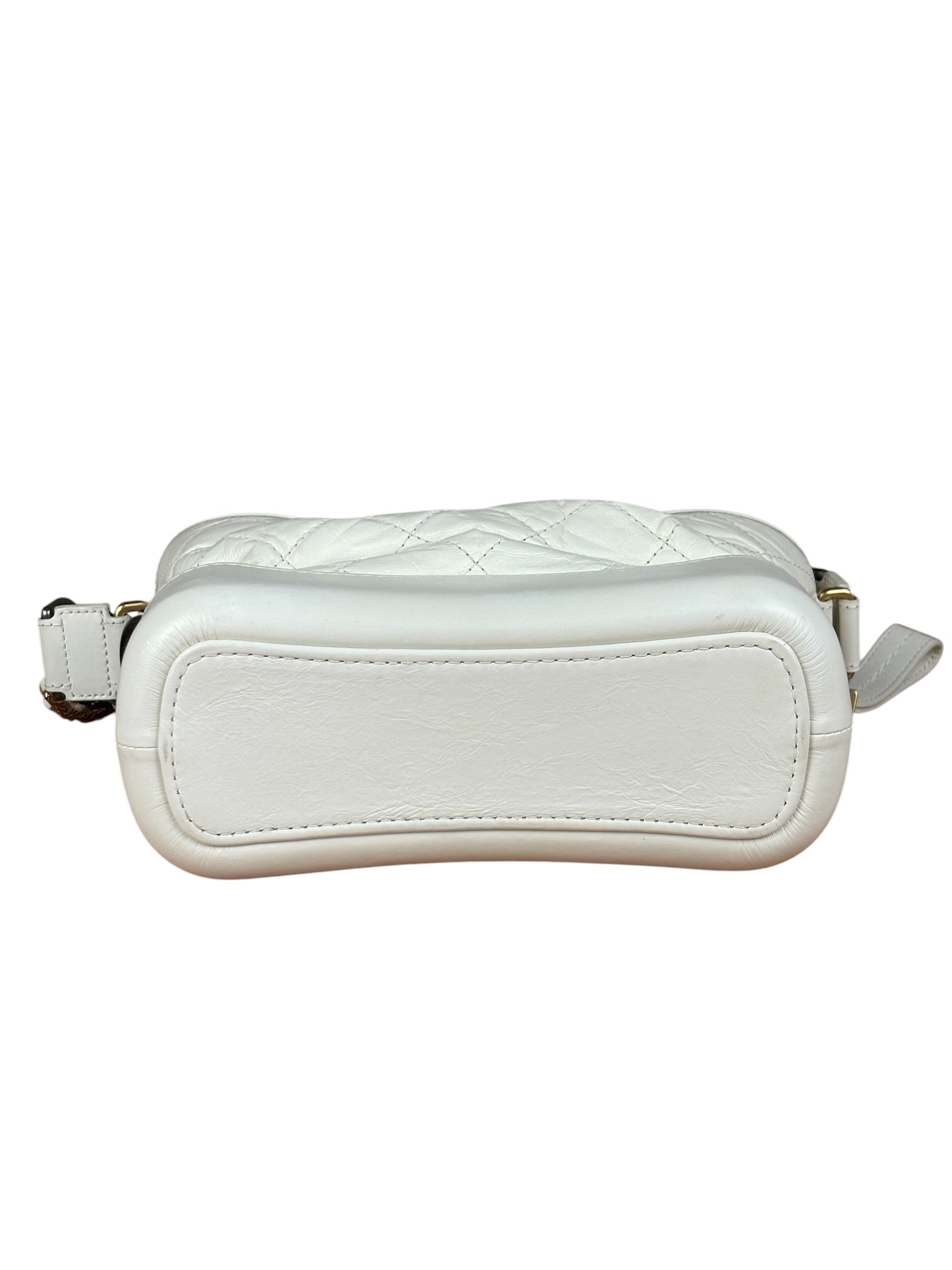 Chanel White Quilted Leather Small Gabrielle Hobo Bag 2019