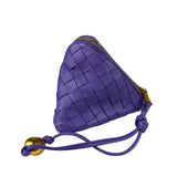 Bottega Veneta Purple Leather Nano Pyramid Pouch