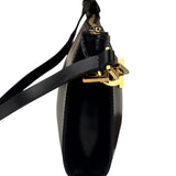 Salvatore Ferragamo Vintage Black Gancini Leather Baguette