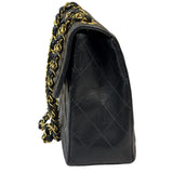Chanel Vintage Black Quilted Leather Jumbo Flap Bag 1994