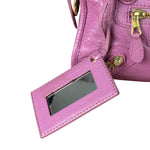 Balenciaga Purple Leather Velo Moto Two-Way Bag