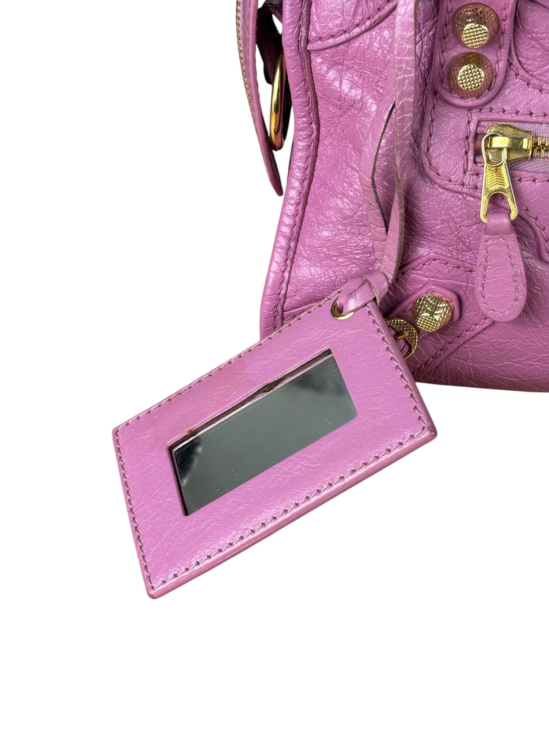 Balenciaga Purple Leather Velo Moto Two-Way Bag