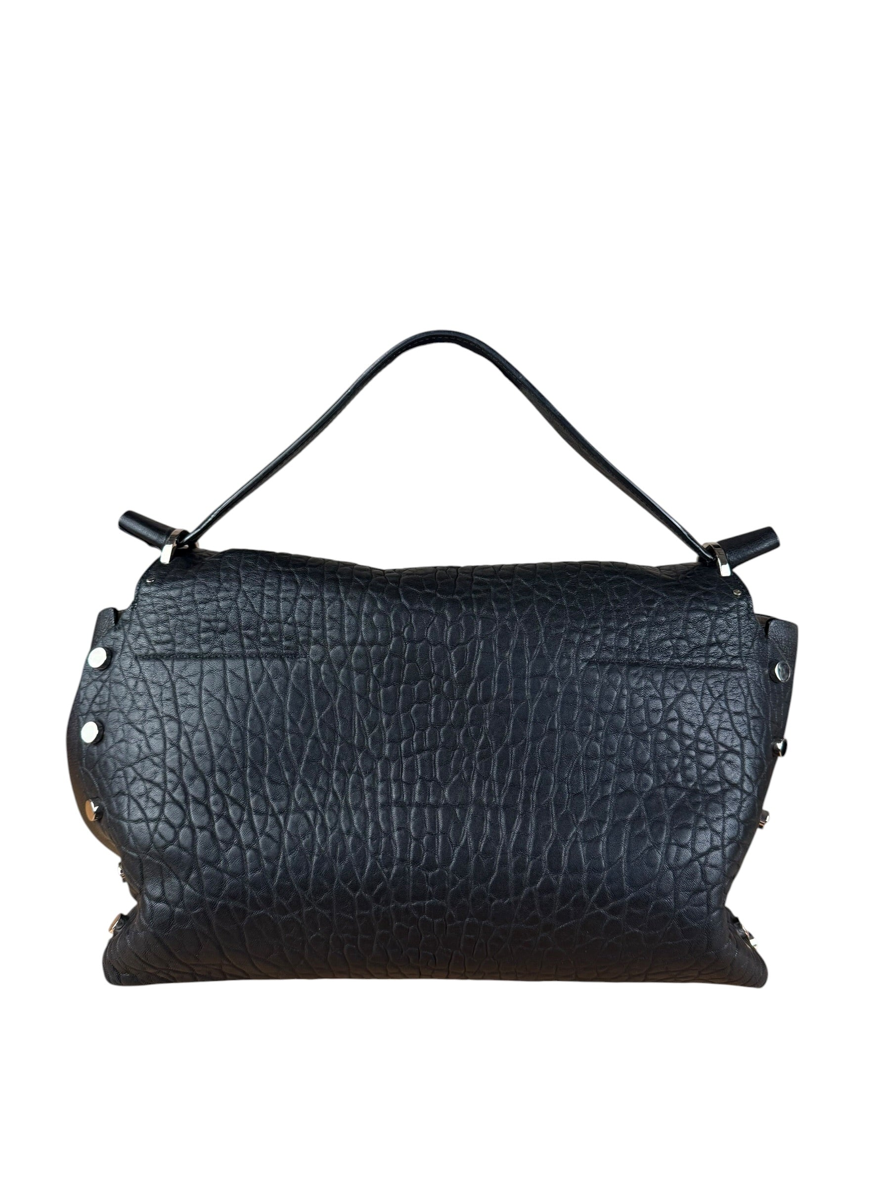 Jimmy Choo Black Leather Lockett Pebble Shoulder/Hand Bag