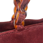 Chanel Bordeaux Suede Tortoise Chain Shoulder Bag '97-'99