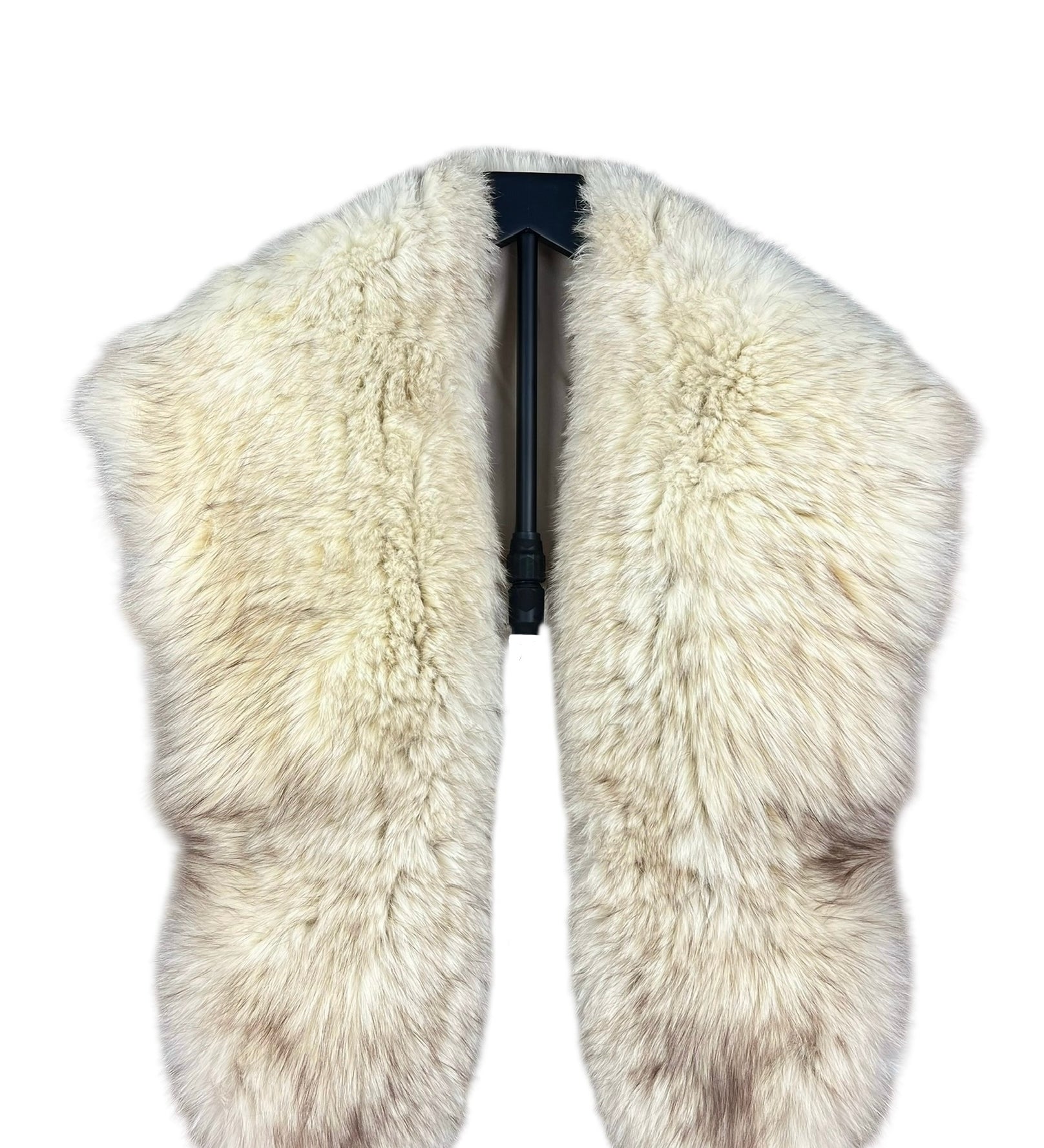 Vintage Ivory/Brown Fur Shawl