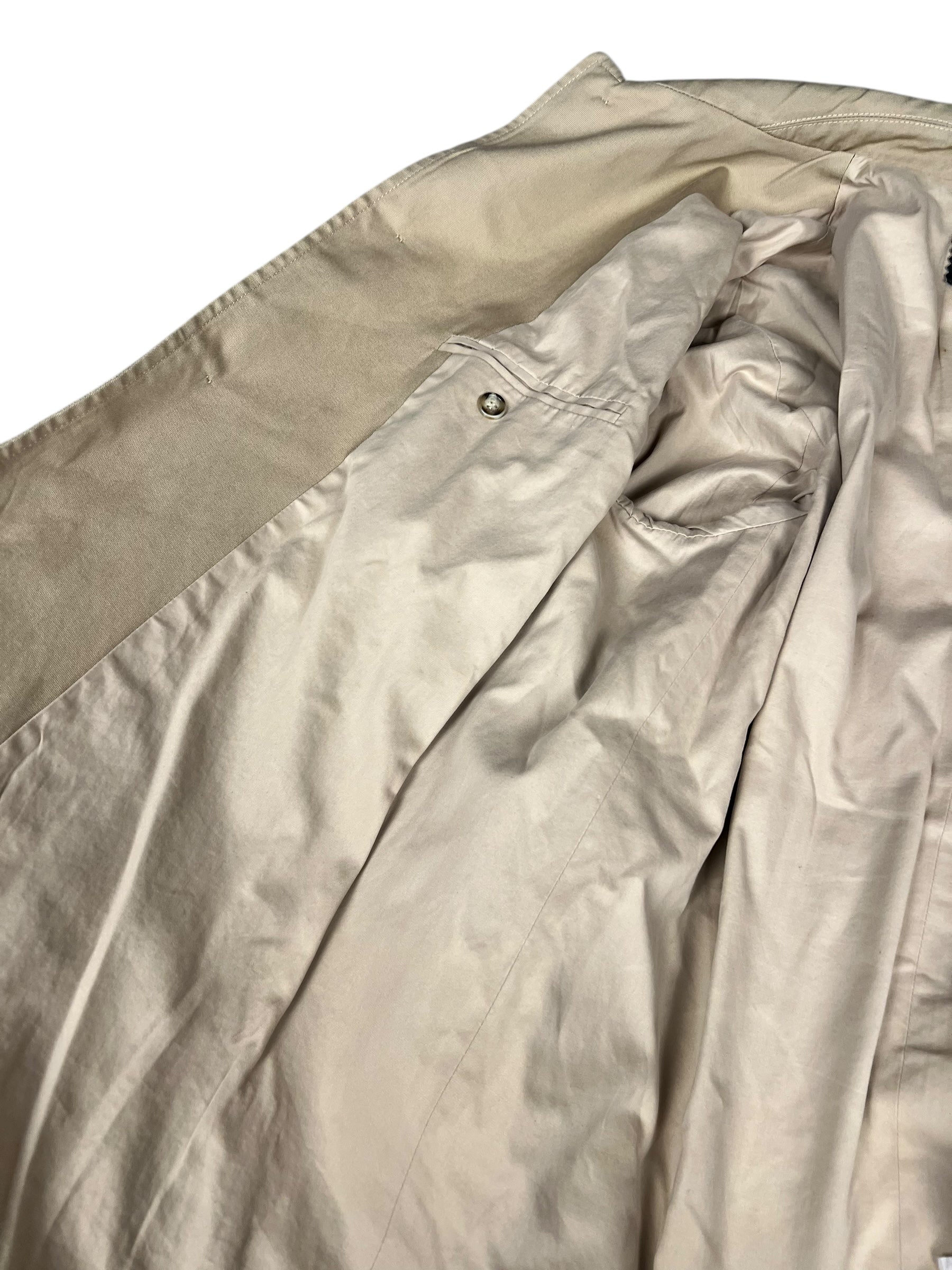 Prada Khaki Button Down Jacket Leather Lining