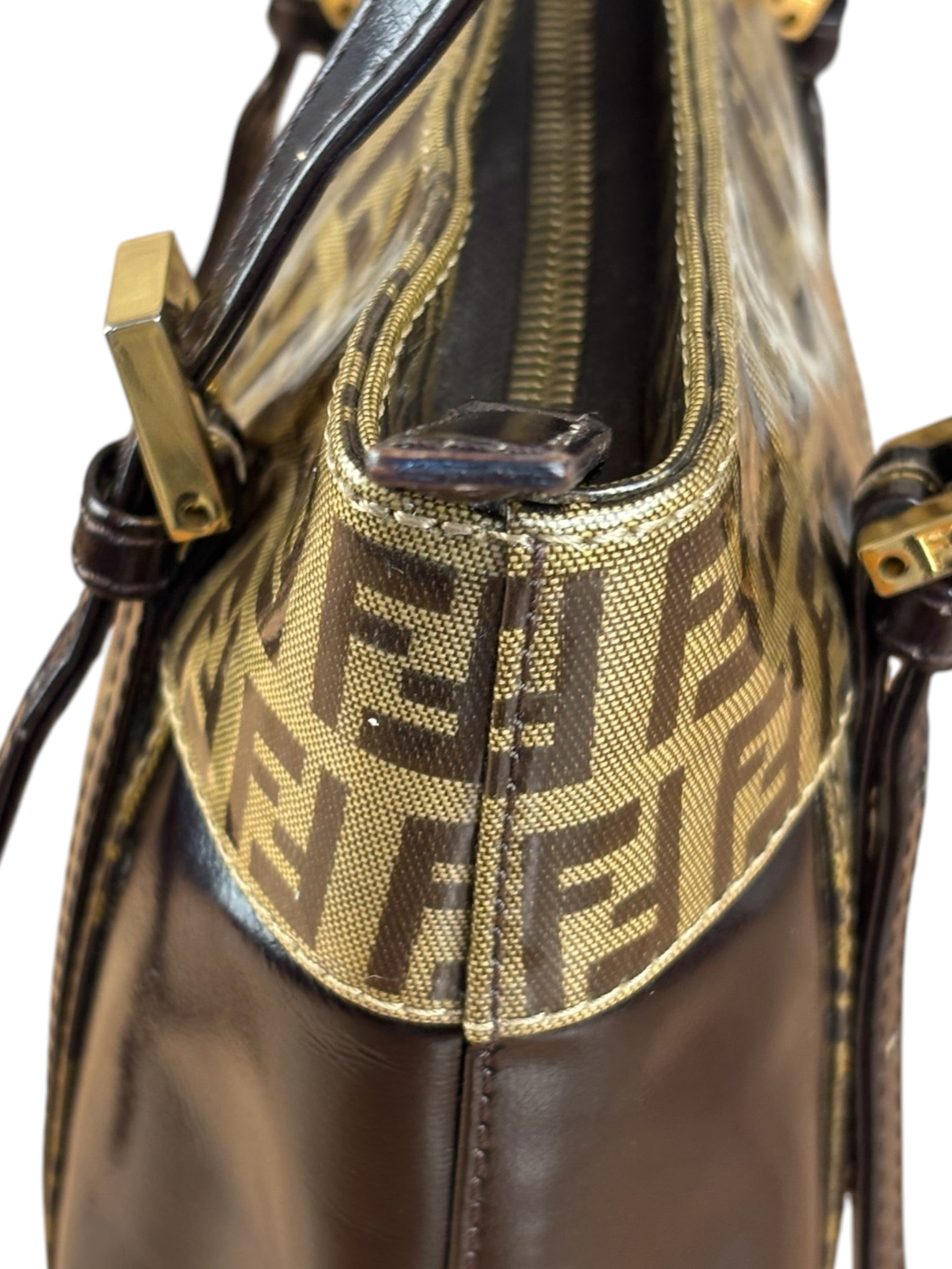 Fendi Vintage Zucca Patent Canvas Tote Bag