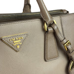 Prada Beige Saffiano Leather Galleria Large Shoulder Bag